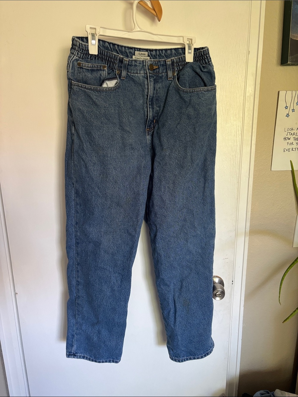 L.L. Bean Men's Dark Blue Relaxed Fit Lined Jeans